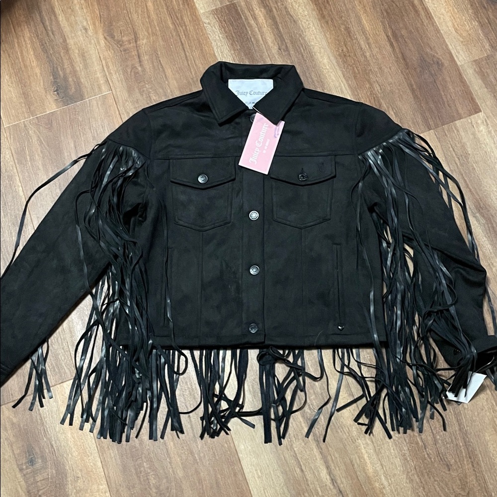 Fringe Faux Leather Trucker Jacket
Juicy Couture size small, new with tags - Picture 6 of 10